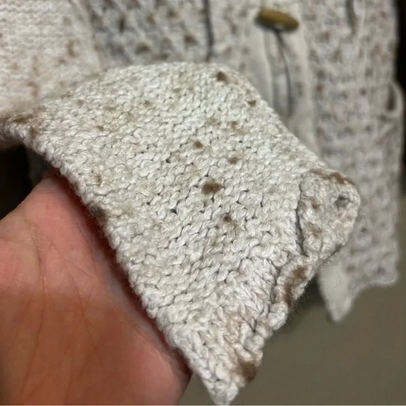 FREE PEOPLE Turn Up The Sun Speckled Toggle Button Zip Up Hooded Cardigan - Picture 4 of 15